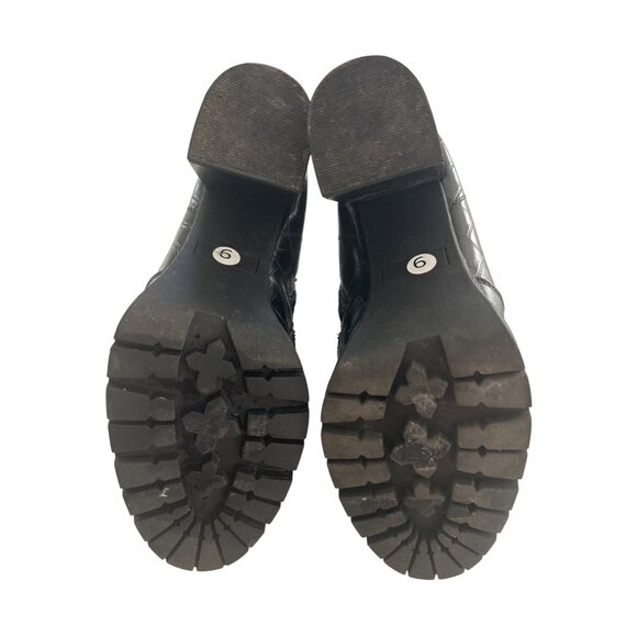 Mudd Y2K Punk Goth Grunge Alissa Chunky Black High Heel Strappy Studded Boot 9 - Picture 7 of 9